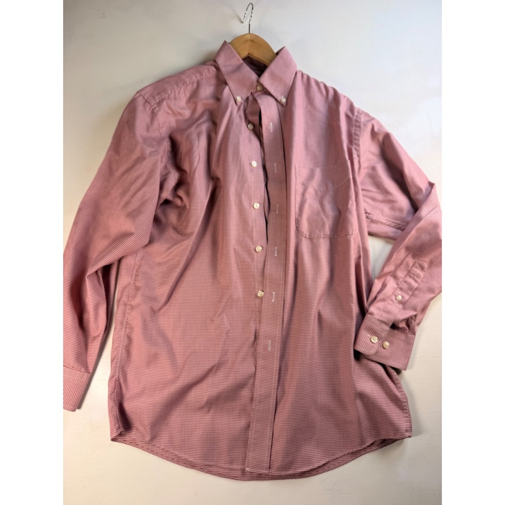 Jos. A. Bank Button Down Men Small Red‎ Excellent Traveler Collection Microcheck